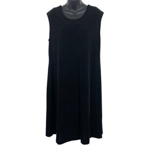 Chicos Travelers Black Sleeveless A-Line Dress Size 3 XL Extra Large Shift New